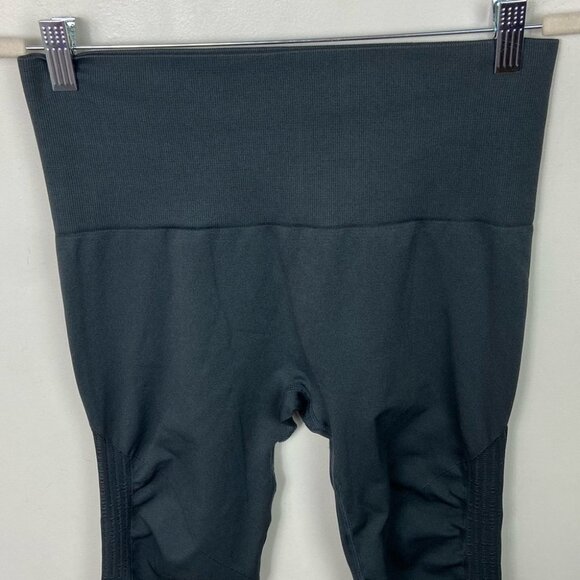 Mono B Grey High Rise Ribbed Leggings Size Large‎ Style APH2501 Yoga Dance Pants - Picture 7 of 11